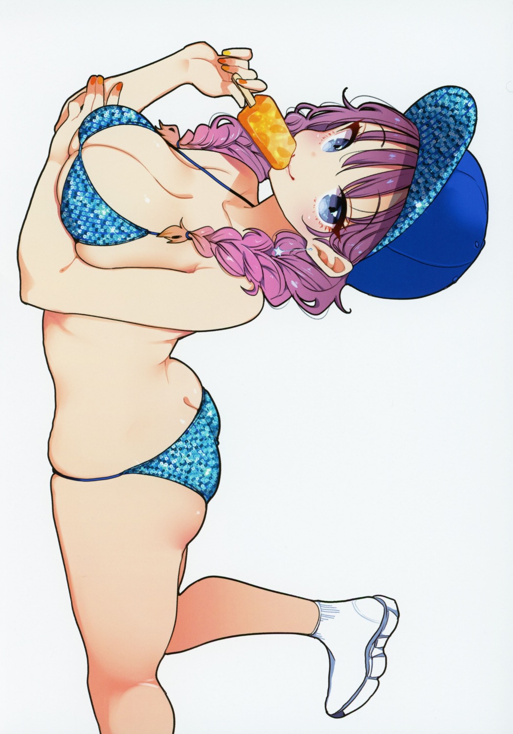 ass bikini breast_hold mojarin swimsuits team_kihara