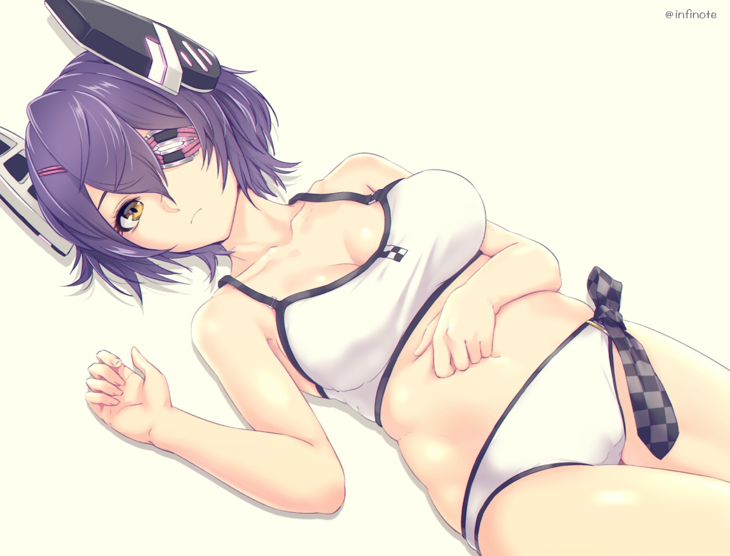 bikini cleavage eyepatch infinote kantai_collection swimsuits tenryuu_(kancolle)