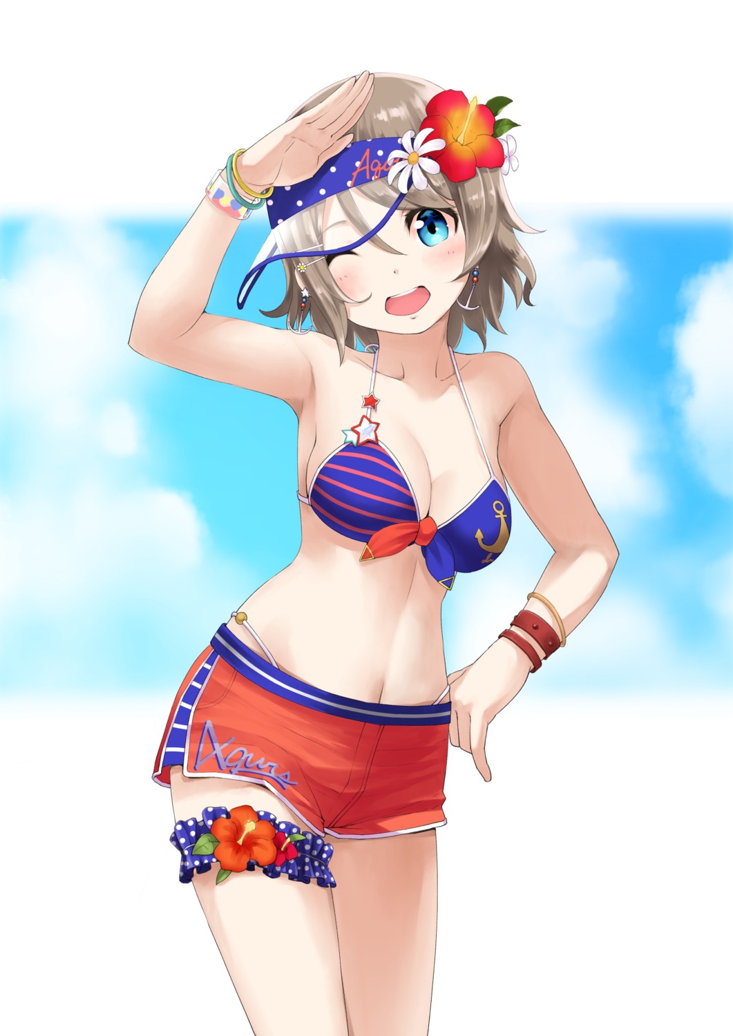 bikini cleavage garter love_live!_sunshine!! rin2008 swimsuits watanabe_you