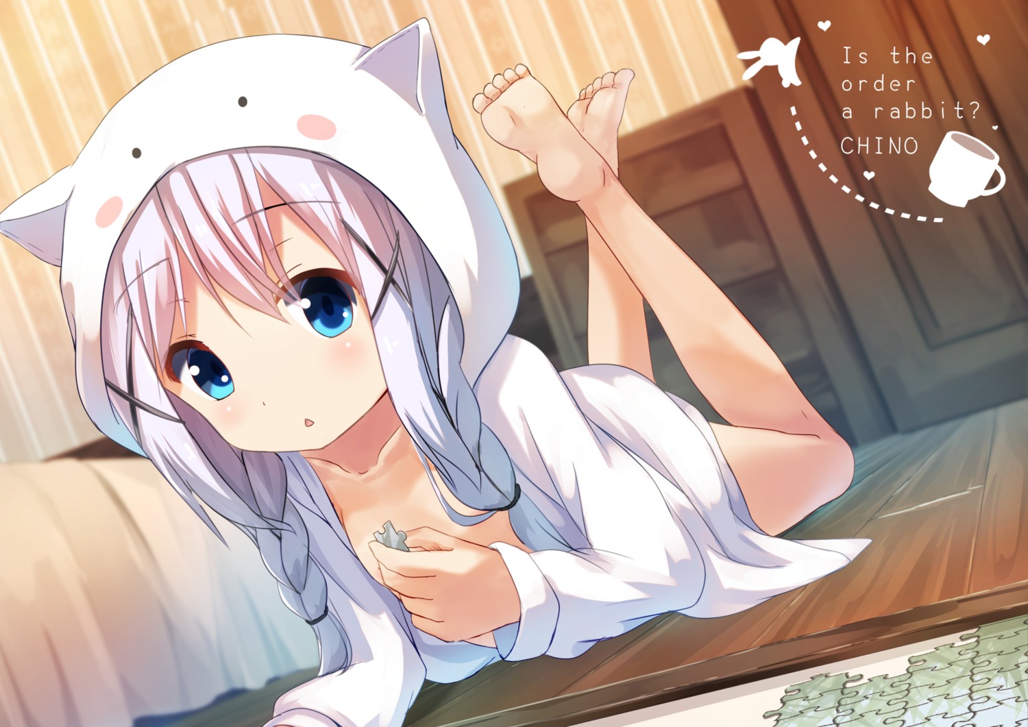 chinomaron gochuumon_wa_usagi_desu_ka? kafuu_chino loli no_bra open_shirt