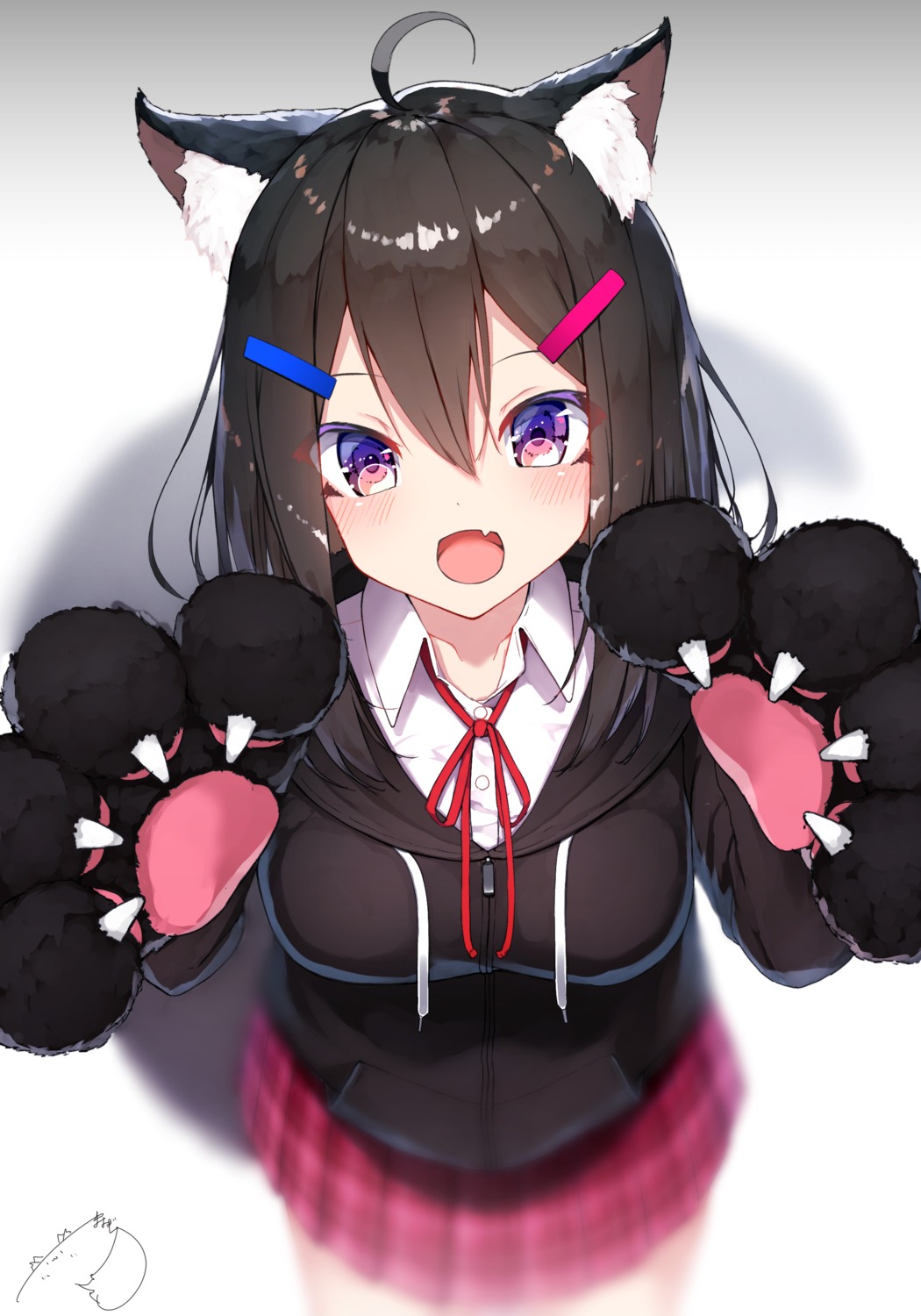 animal_ears mayogii nekomimi seifuku