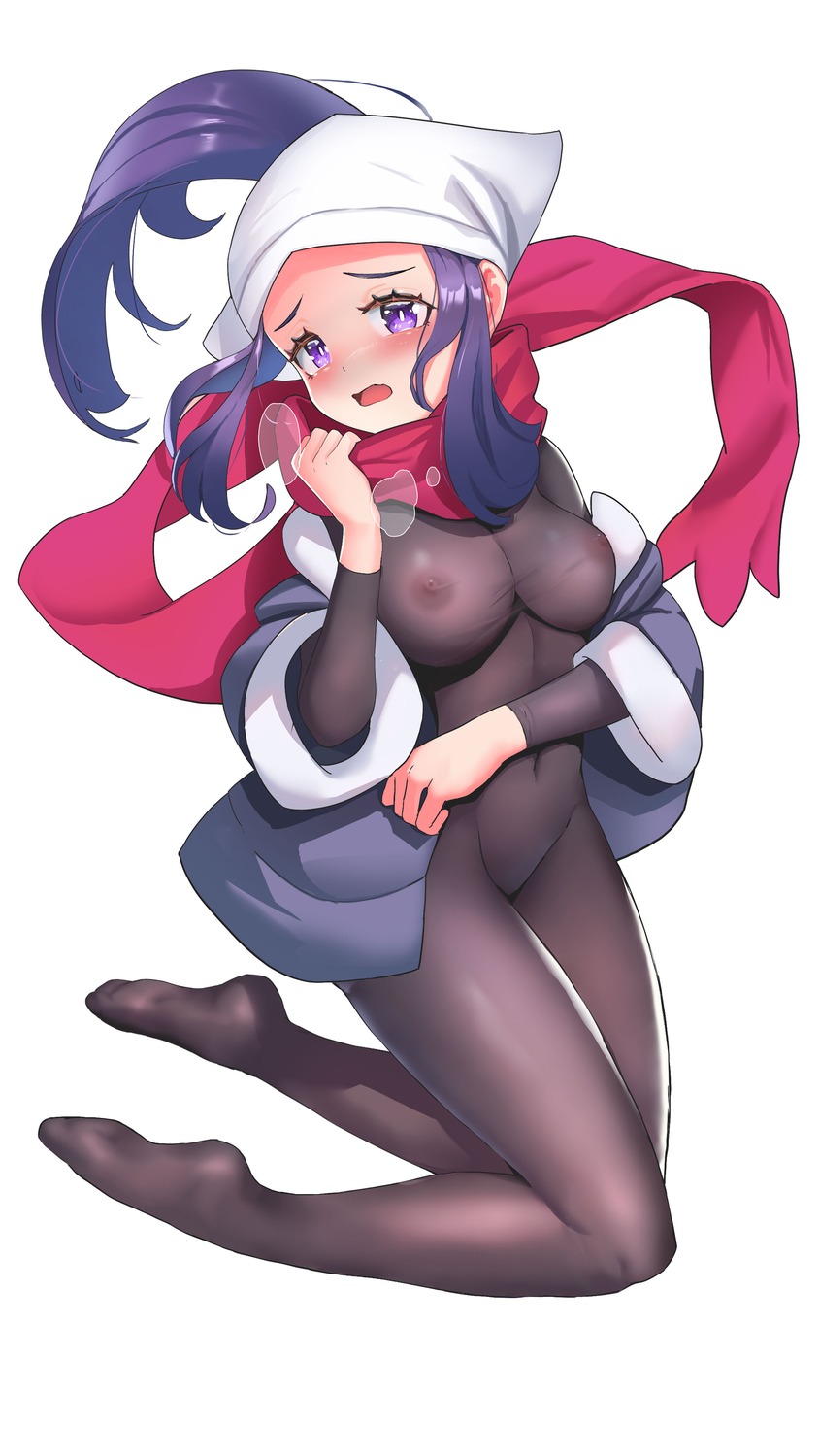 bodysuit buyong22 japanese_clothes nipples no_bra nopan pokemon pokemon_legends_arceus see_through shou_(pokemon)