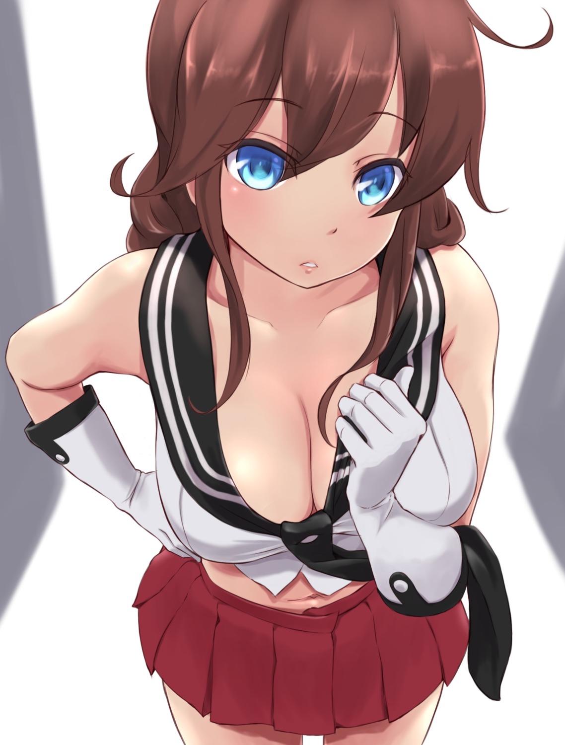 cleavage kantai_collection noshiro_(kancolle) seifuku wa_(genryusui)