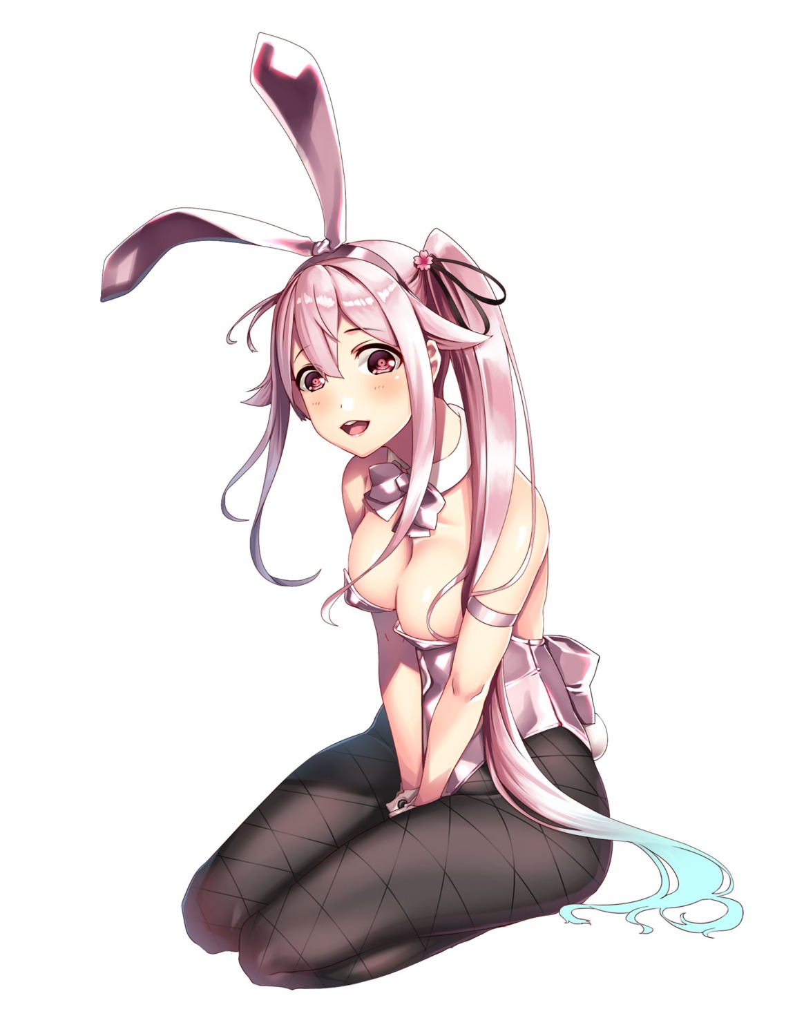 animal_ears bunny_ears bunny_girl cleavage fishnets harusame_(kancolle) hiememiko kantai_collection pantyhose tail