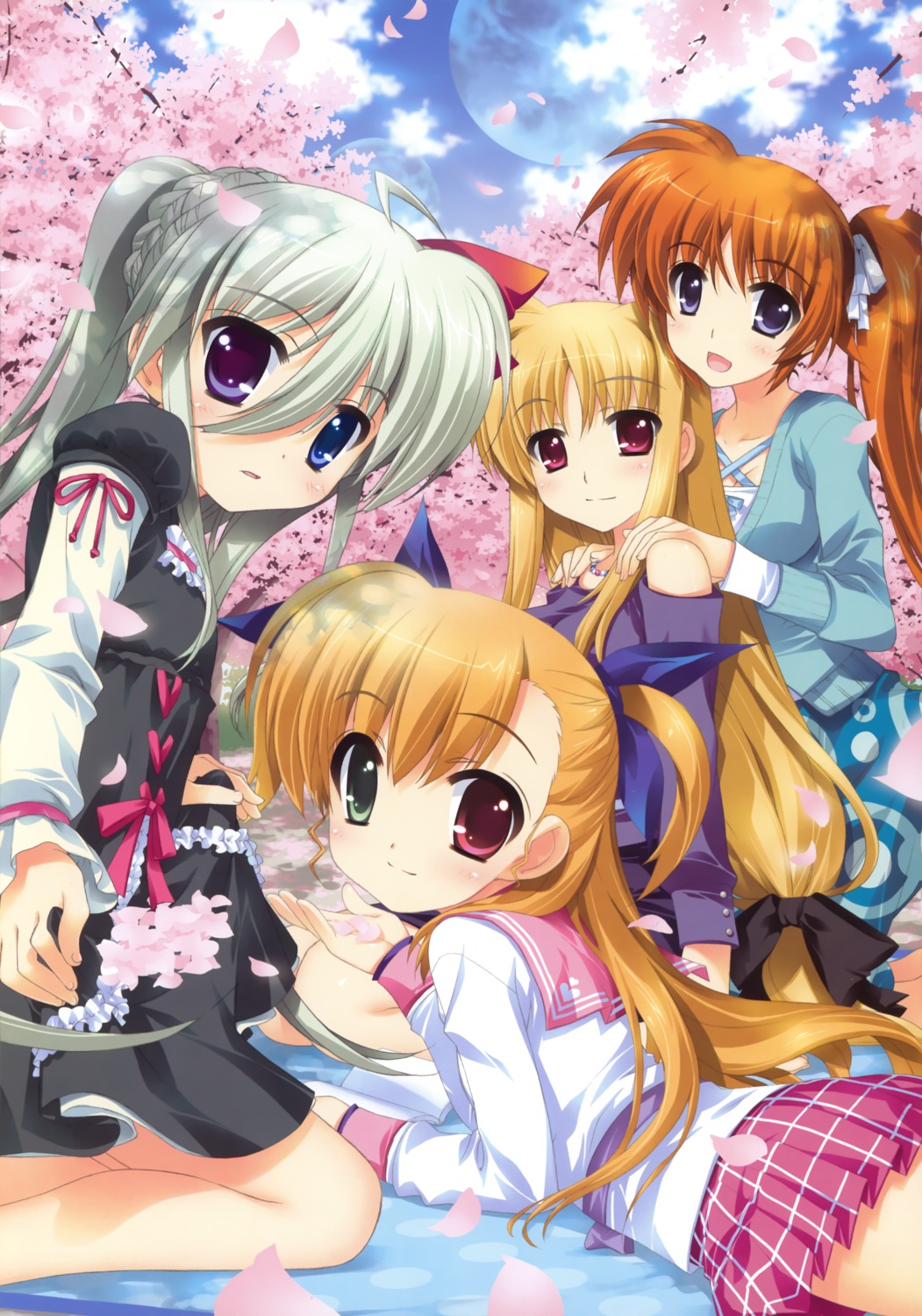 einhart_stratos fate_testarossa fujima_takuya heterochromia mahou_shoujo_lyrical_nanoha mahou_shoujo_lyrical_nanoha_vivid seifuku takamachi_nanoha vivio