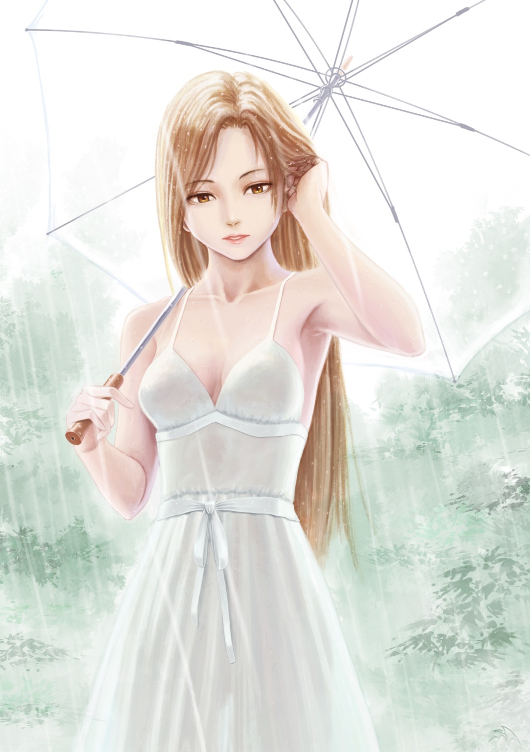 cleavage darkmuleth dress summer_dress umbrella