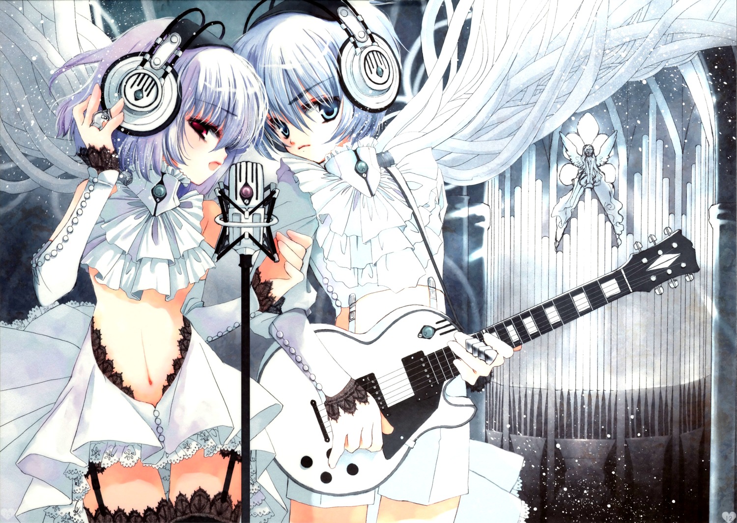 guitar headphones lolita_fashion rami scanning_dust