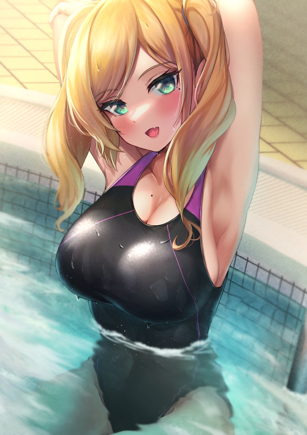 anemone_noa cleavage swimsuits wet