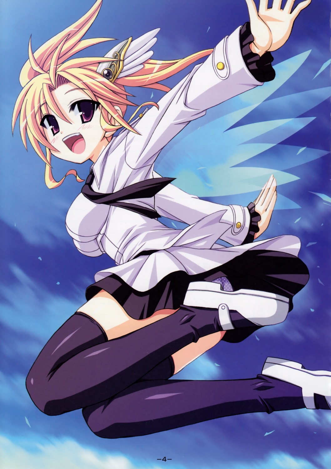 akaza magus_tale pantsu rena_geminis seifuku thighhighs wings