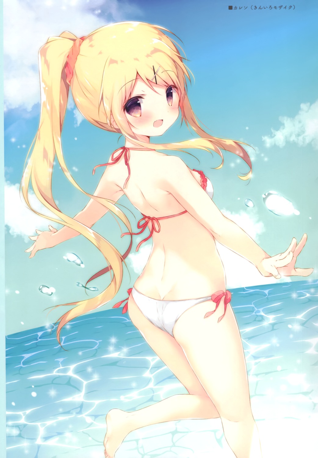 ass bikini kin'iro_mosaic kujou_karen loli shiratama shiratamaco swimsuits