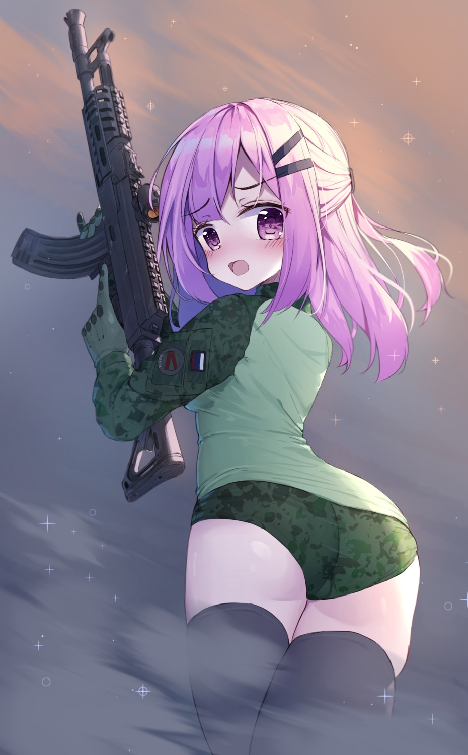 ass buruma gun tandohark thighhighs uniform