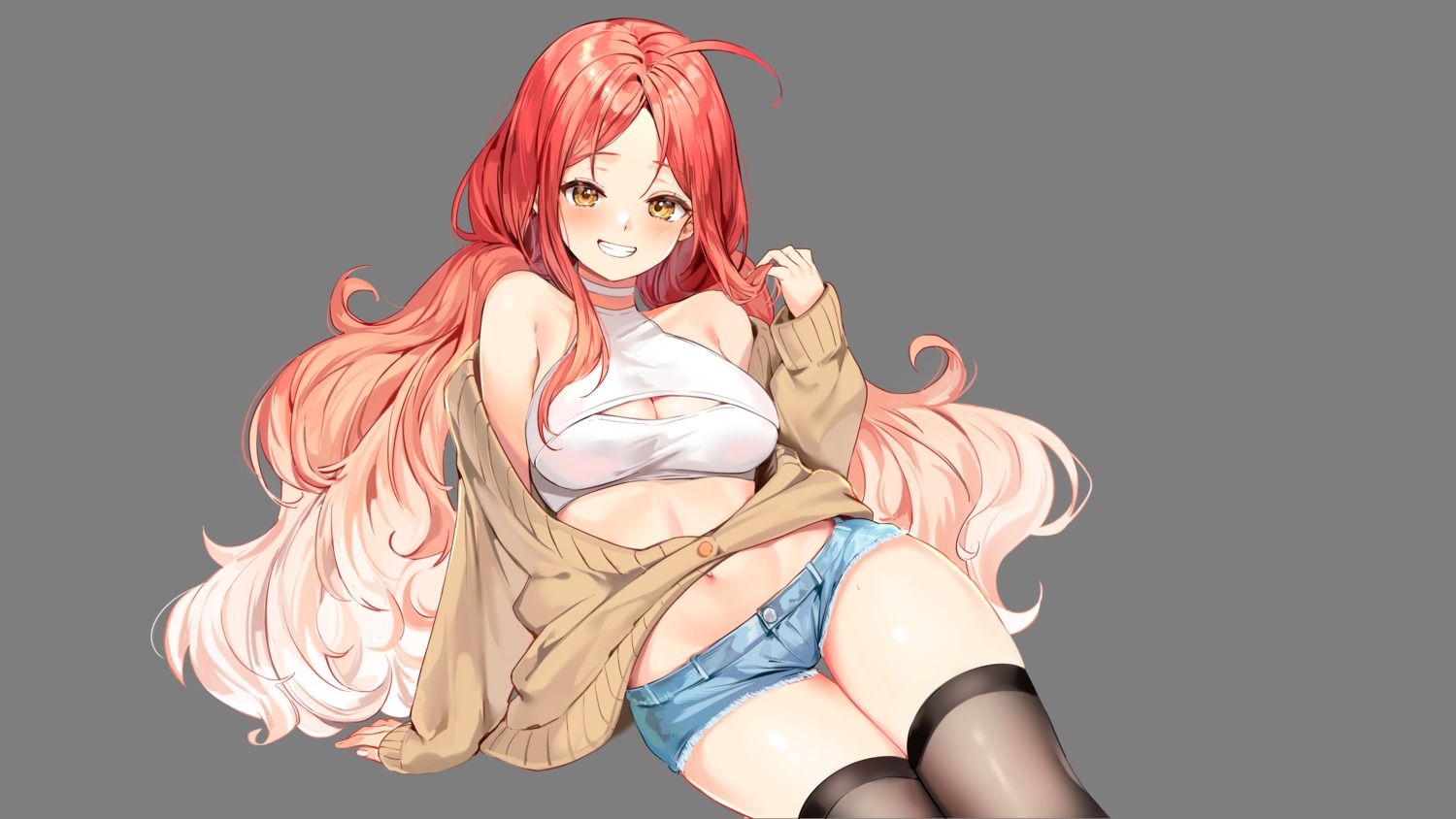 cleavage lillly sweater thighhighs