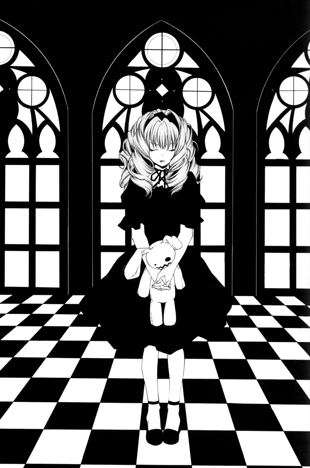 dress monochrome mother_keeper sorano_kairi