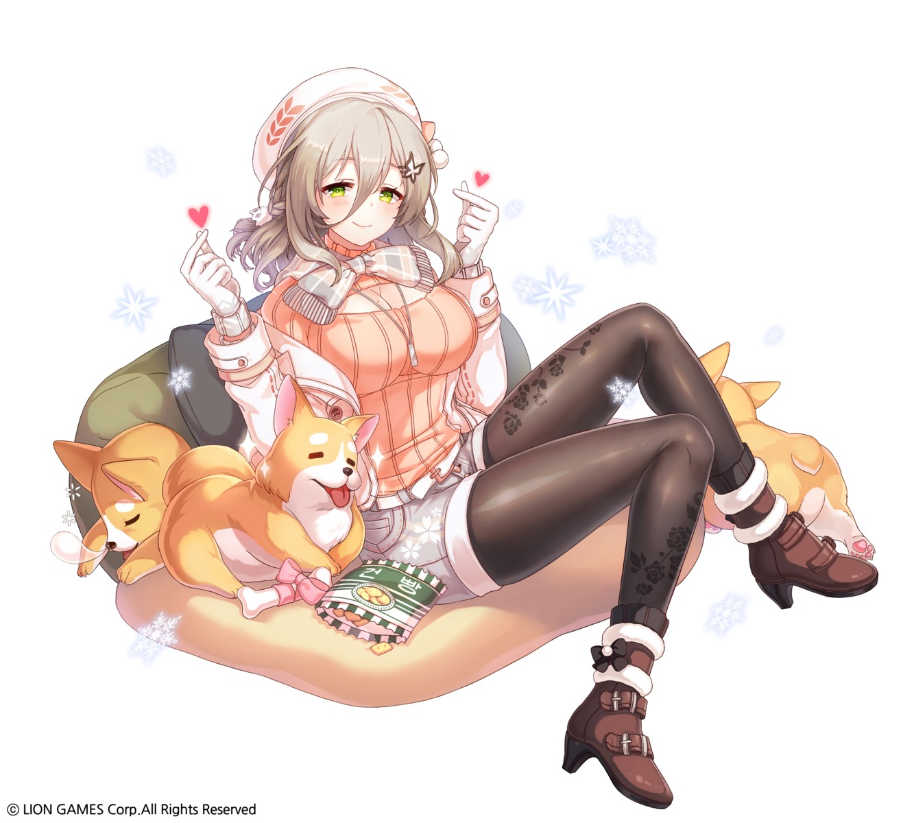 cleavage heels kyjsogom pantyhose soul_worker sweater