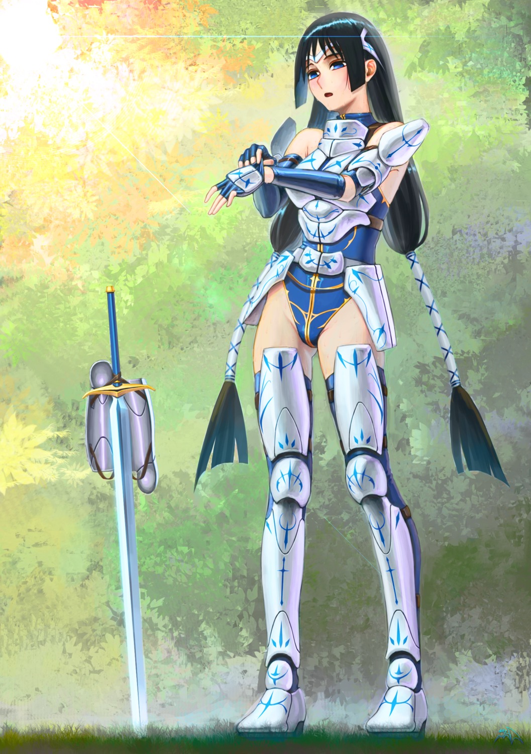 armor darkmuleth sword thighhighs