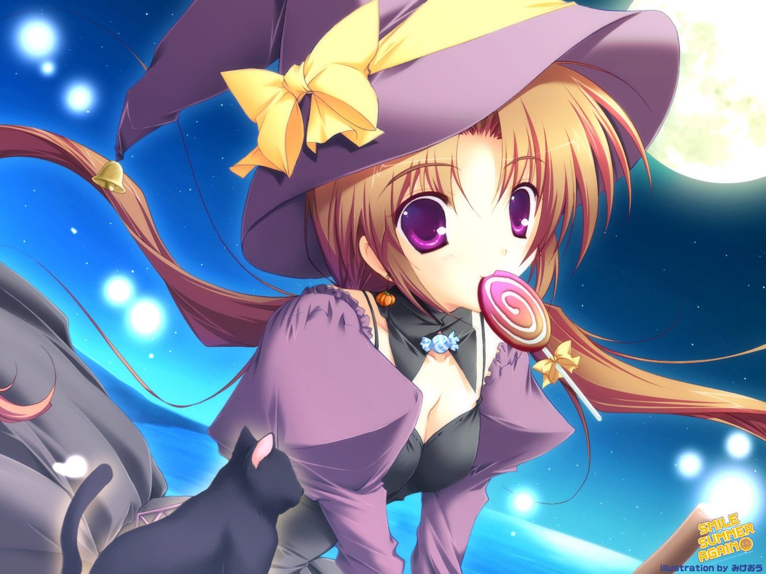 mikeou neko pink_chuchu wallpaper witch