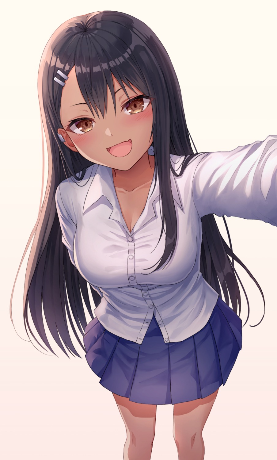 cleavage ijiranaide_nagatoro-san nagatoro_hayase seifuku selfie seungju_lee