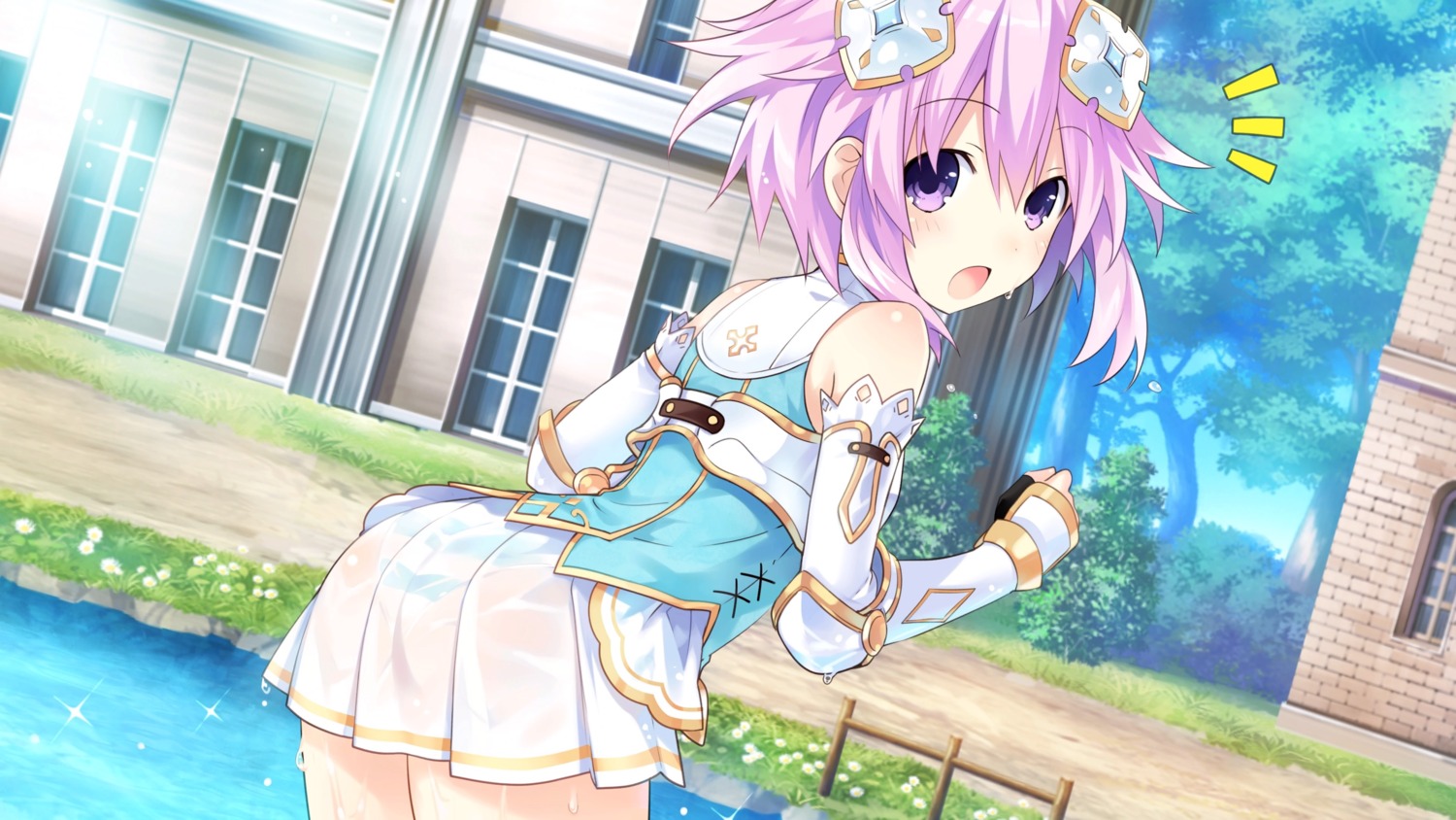 ass choujigen_game_neptune four_goddesses_online:_cyber_dimension_neptune game_cg neptune pantsu see_through shimapan tsunako wet_clothes