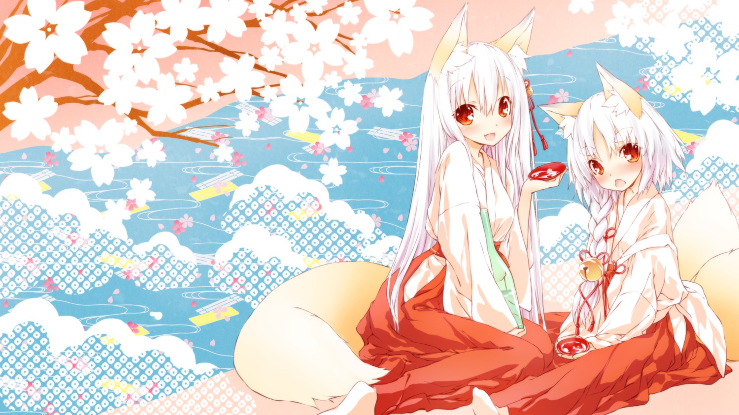 animal_ears miko saeki_thoma tail wallpaper