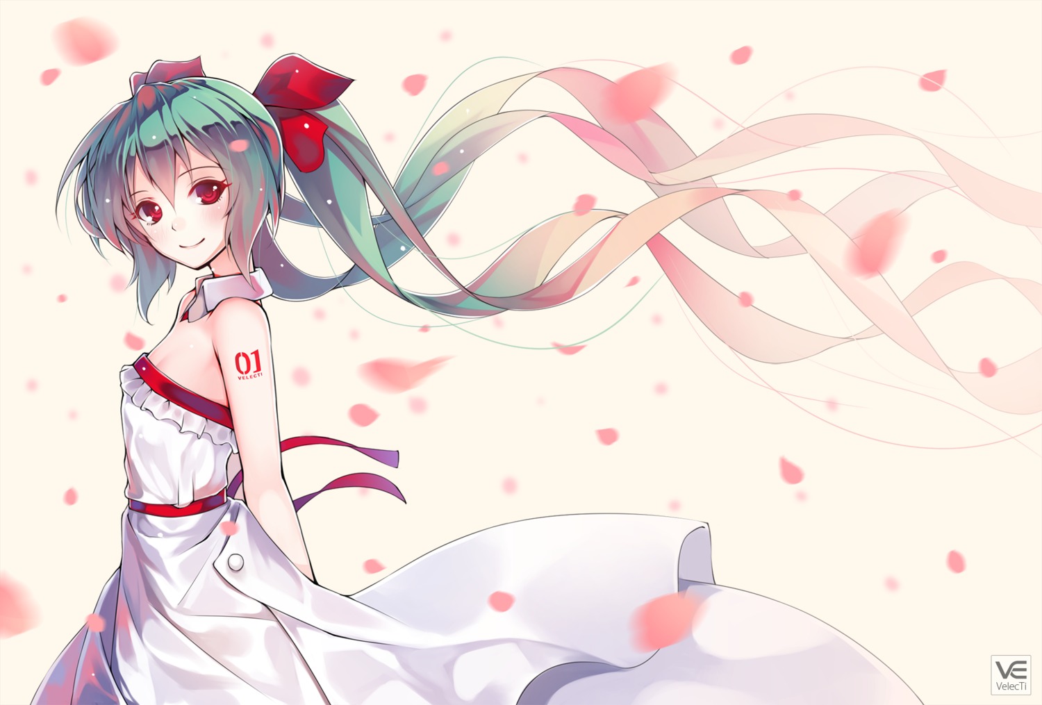 dress hatsune_miku tattoo veilrain vocaloid