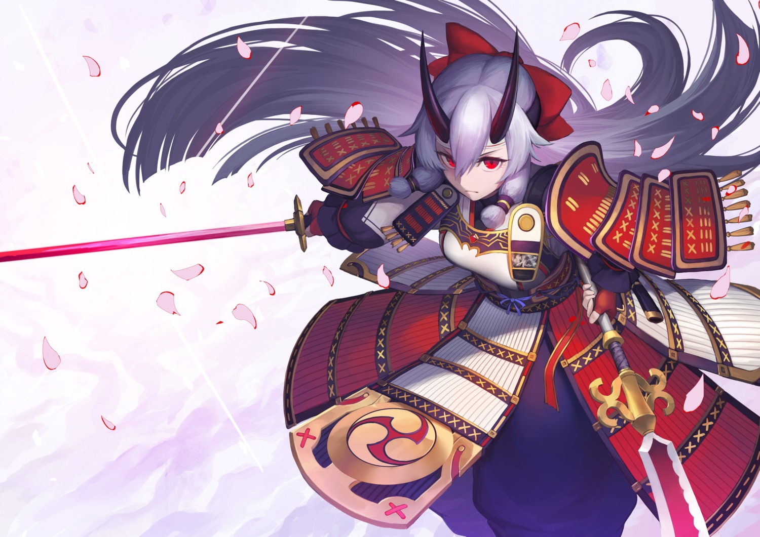 armor fate/grand_order horns nakamura_eight sword tomoe_gozen_(fate/grand_order)