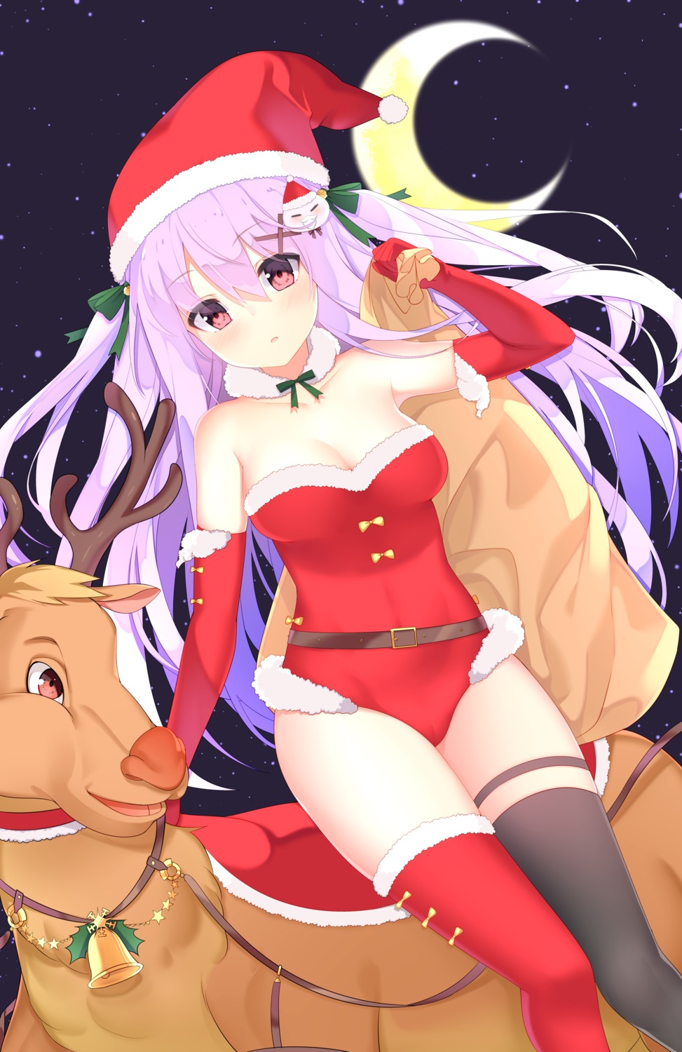 christmas cleavage garter jyt leotard niliu_chahui thighhighs