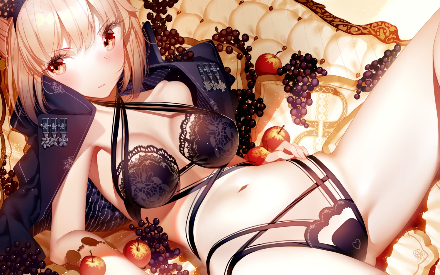 atha_(leejuiping) bra cleavage fate/grand_order lingerie pantsu saber saber_alter wallpaper