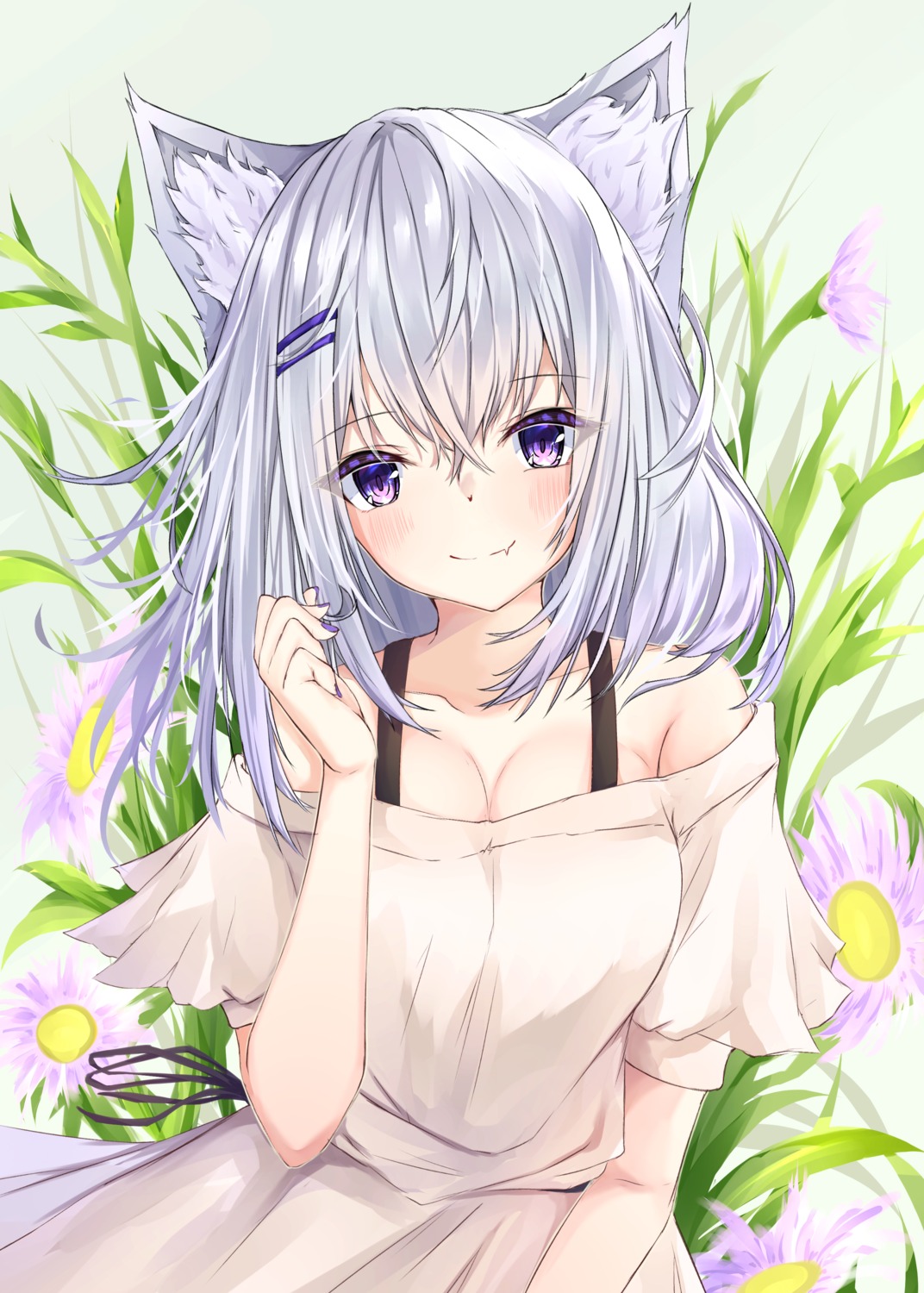 animal_ears cleavage dress megumi_kei