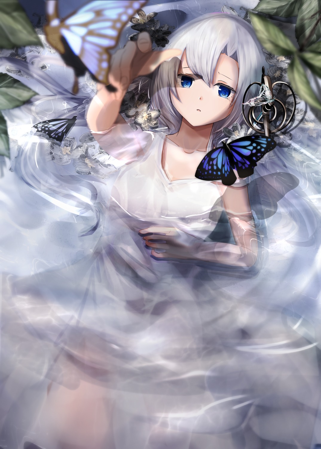 dress see_through tokiwa_shirube wet wet_clothes