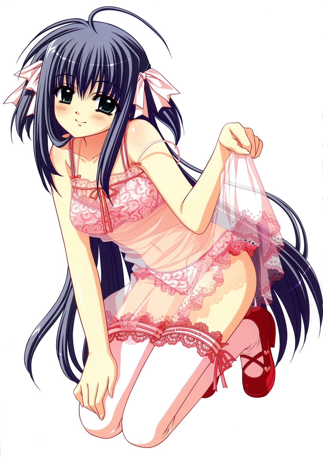 bra lingerie nishimata_aoi pantsu see_through thighhighs