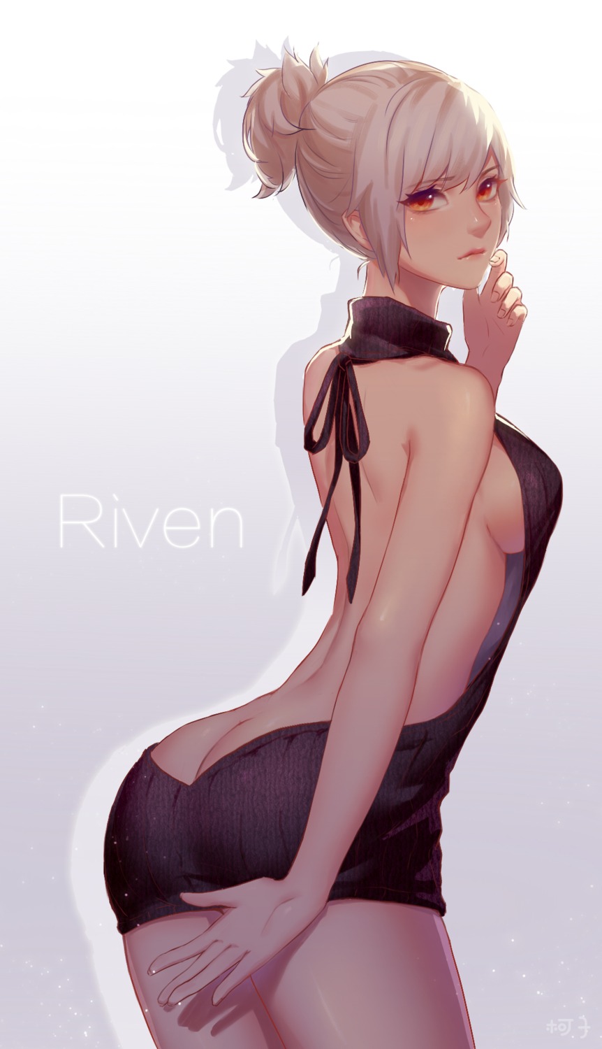 ass kezi league_of_legends no_bra nopan riven_(league_of_legends) sweater