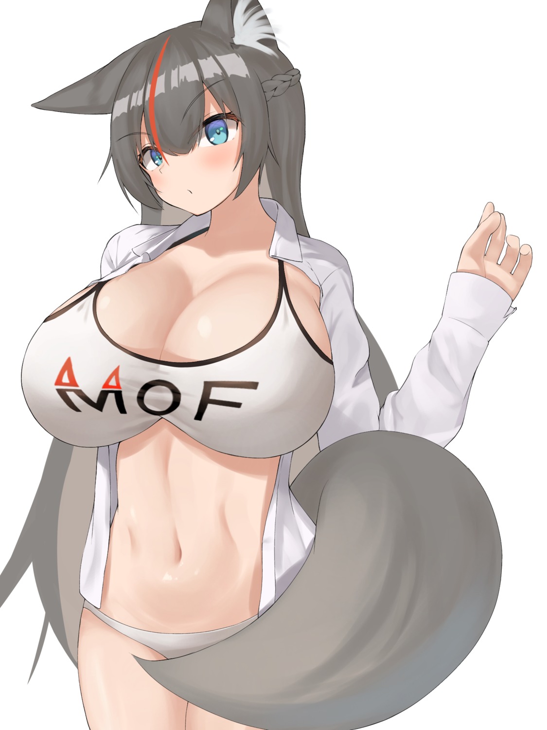 animal_ears bikini narodenden open_shirt swimsuits tail