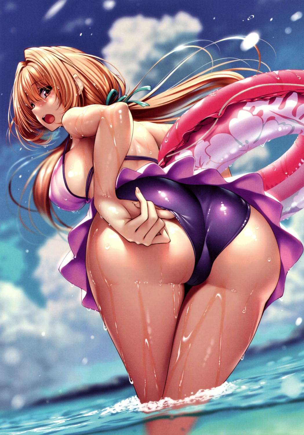 ass hanikami_kanojo hiiragi_sano piromizu swimsuits wet