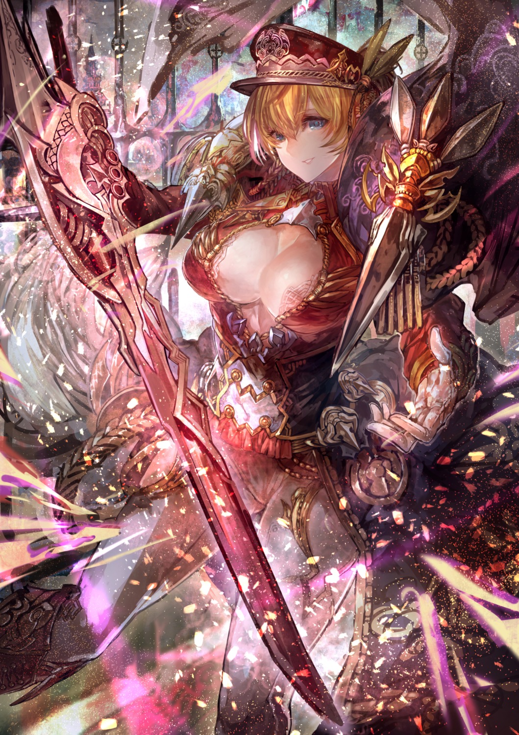 armor cleavage no_bra signo_aaa sword