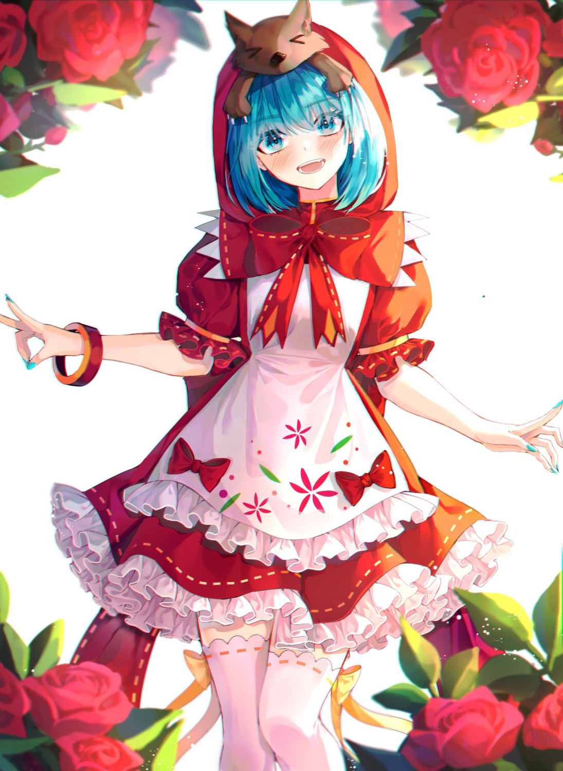 big_bad_wolf cosplay dress fairy_tale hatsune_miku little_red_riding_hood_(character) minttchocok thighhighs vocaloid