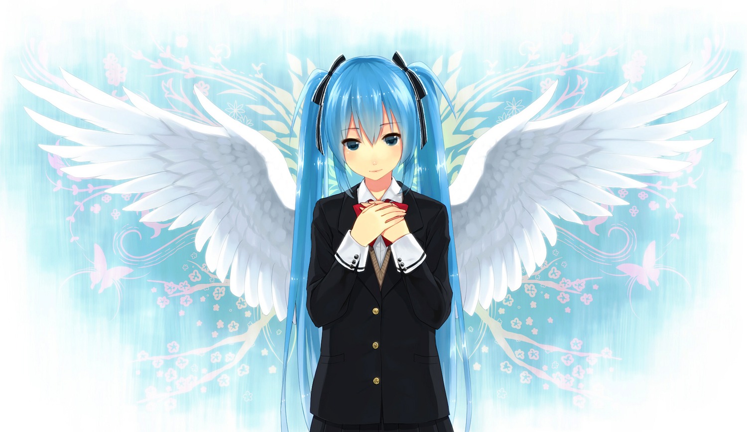 hatsune_miku kurasawa_moko seifuku vocaloid wings