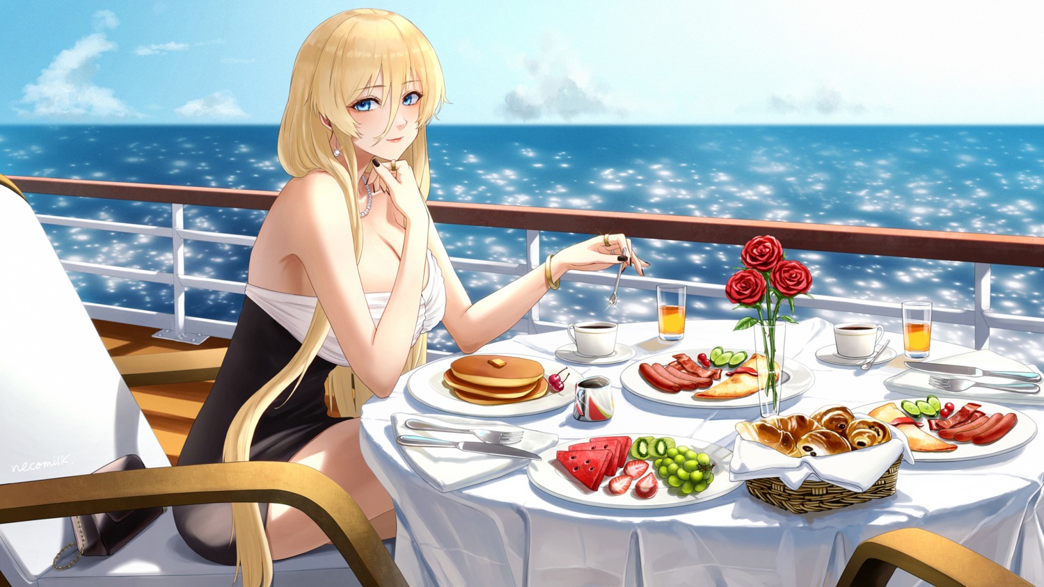 azur_lane bismarck_(azur_lane) cramcell dress no_bra