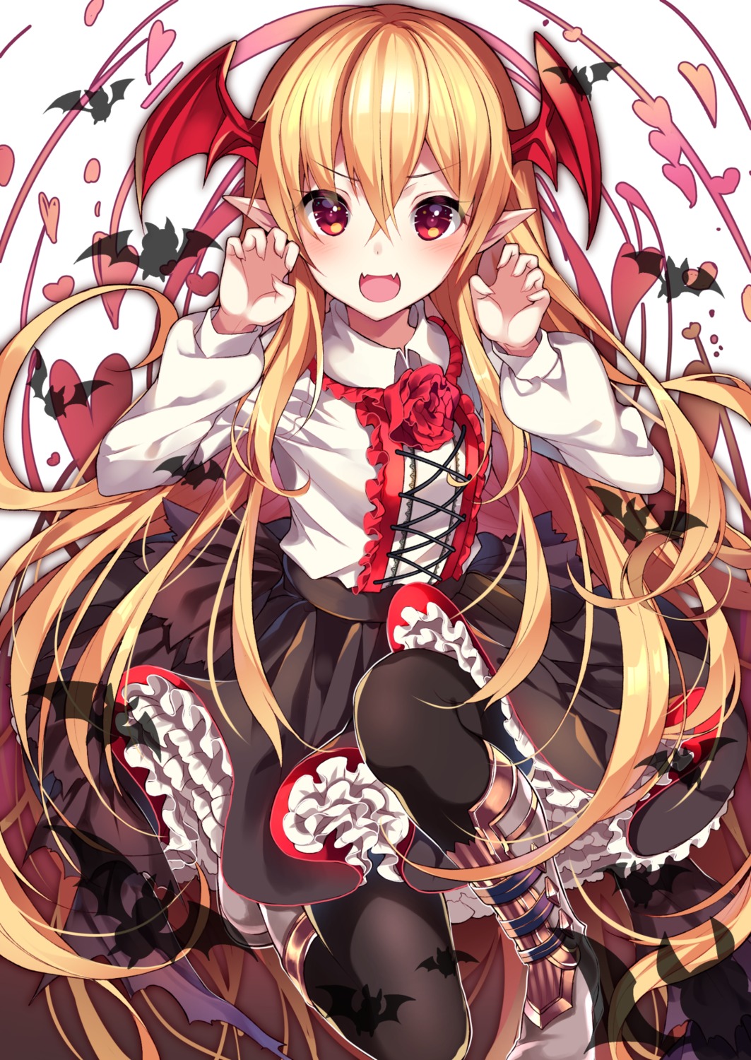 granblue_fantasy homadelic pantyhose pointy_ears shingeki_no_bahamut vampy_(shingeki_no_bahamut) wings