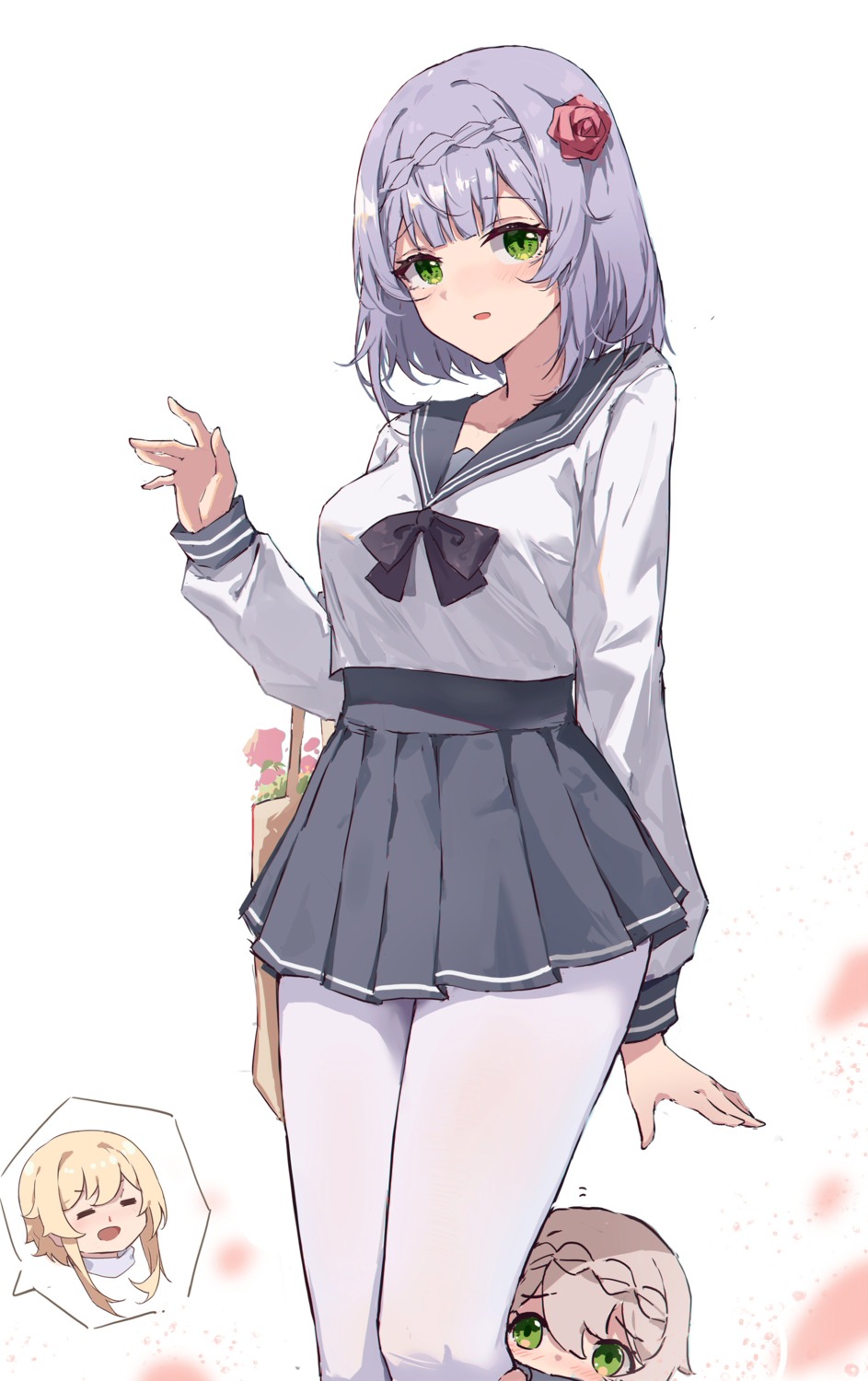 chibi genshin_impact noelle_(genshin_impact) pantyhose seifuku yajuu