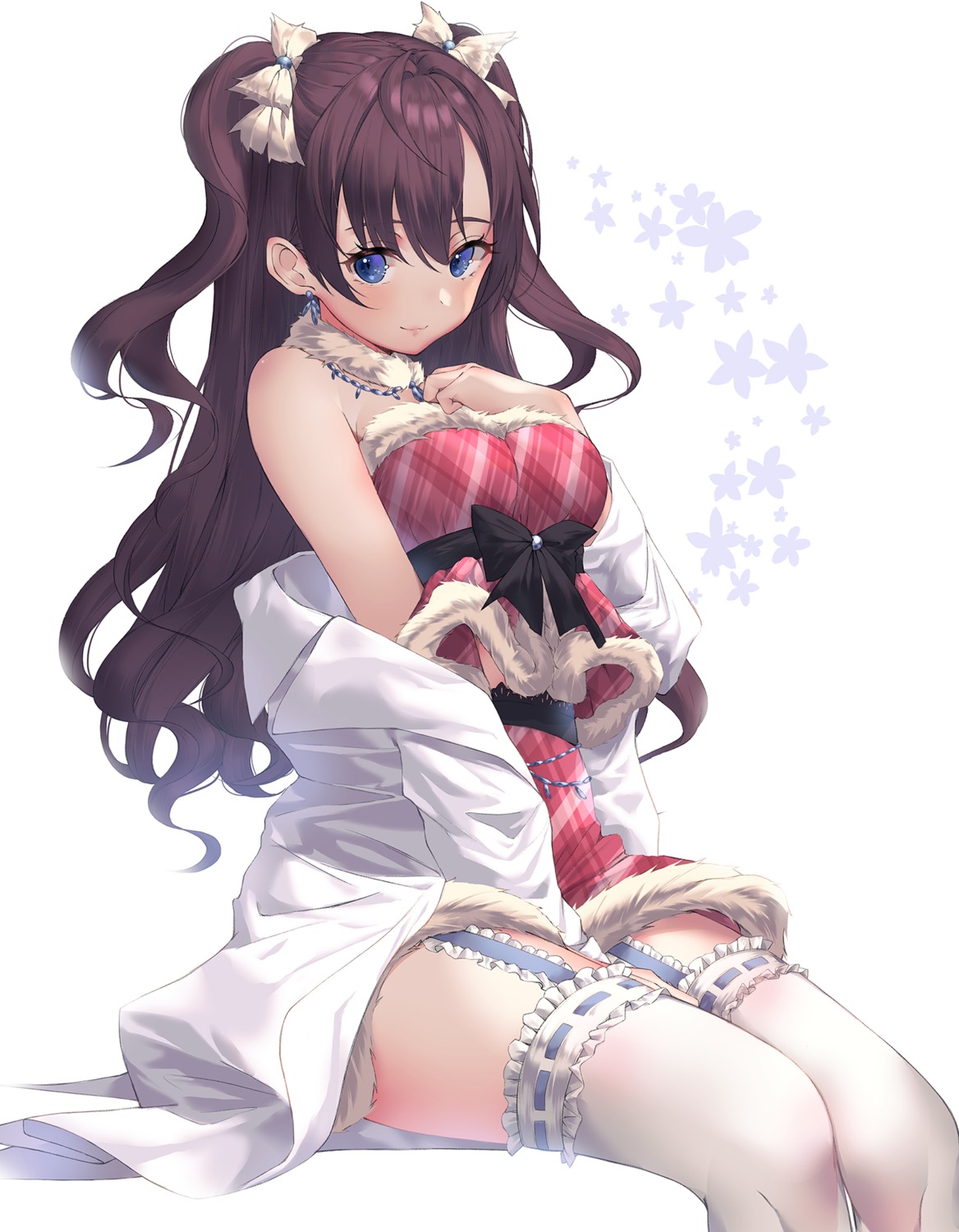 cleavage dress ichinose_shiki kinty stockings the_idolm@ster the_idolm@ster_cinderella_girls thighhighs