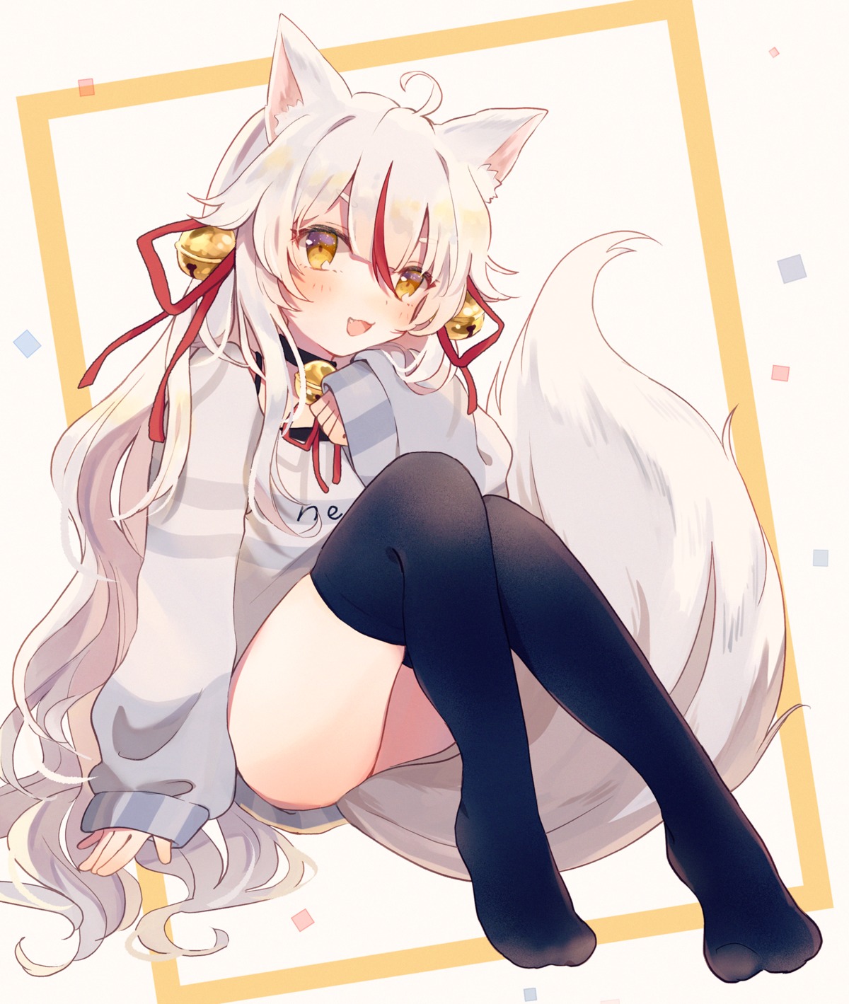 animal_ears feet ichiha indie_virtual_youtuber kamiko_kana kitsune tail thighhighs