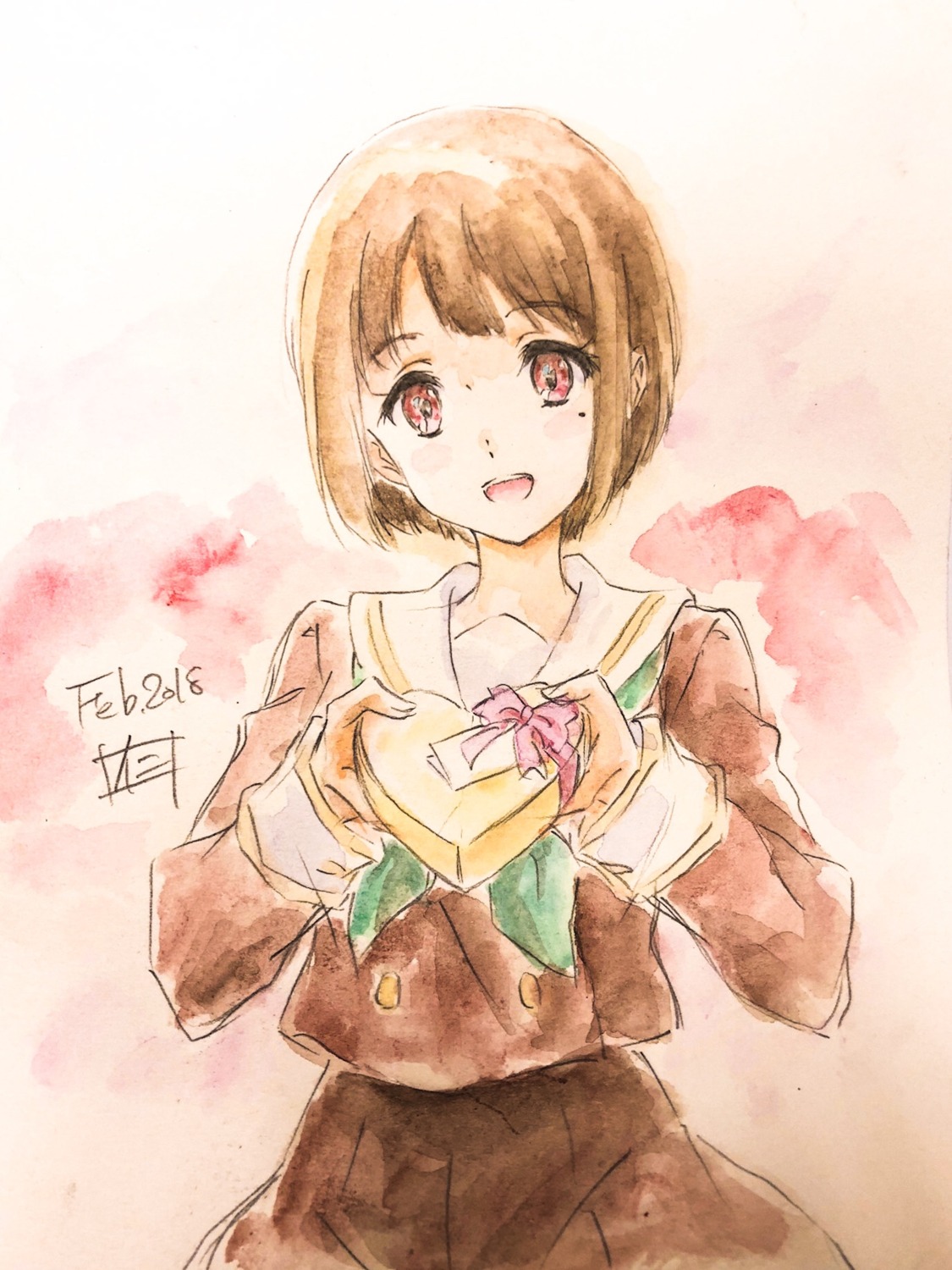 hibike!_euphonium nakaseko_kaori nii_manabu seifuku sketch valentine