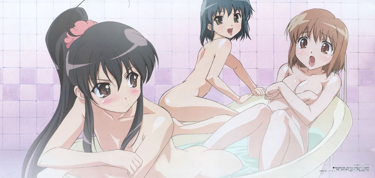 bathing breast_hold cleavage hasegawa_shinya konoe_fumina loli naked shakugan_no_shana shana yoshida_kazumi