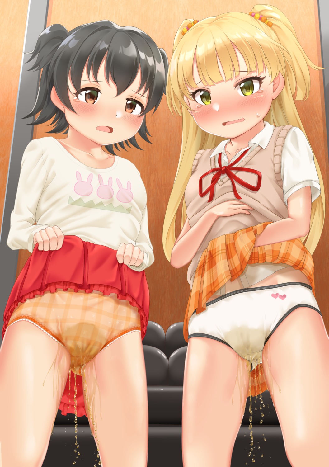 akagi_miria cameltoe jougasaki_rika loli naka_ushiro pantsu pee seifuku skirt_lift sweater the_idolm@ster the_idolm@ster_cinderella_girls the_idolm@ster_cinderella_girls_u149