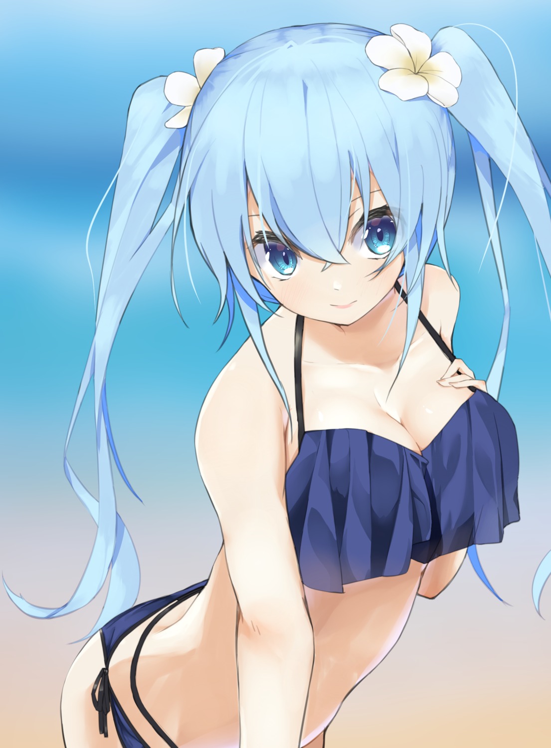 bikini breast_hold cleavage hatsune_miku pocche-ex swimsuits vocaloid