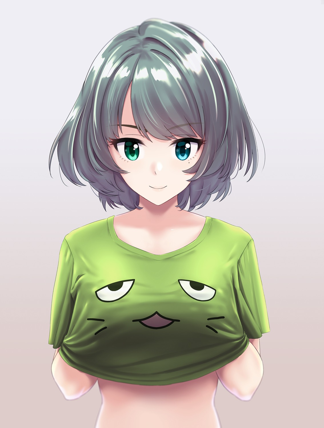 heterochromia infinote shirt_lift takagaki_kaede the_idolm@ster the_idolm@ster_cinderella_girls