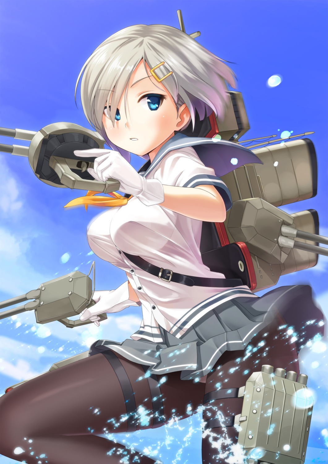 garter gun hamakaze_(kancolle) kantai_collection pantsu pantyhose sawada_yuusuke seifuku