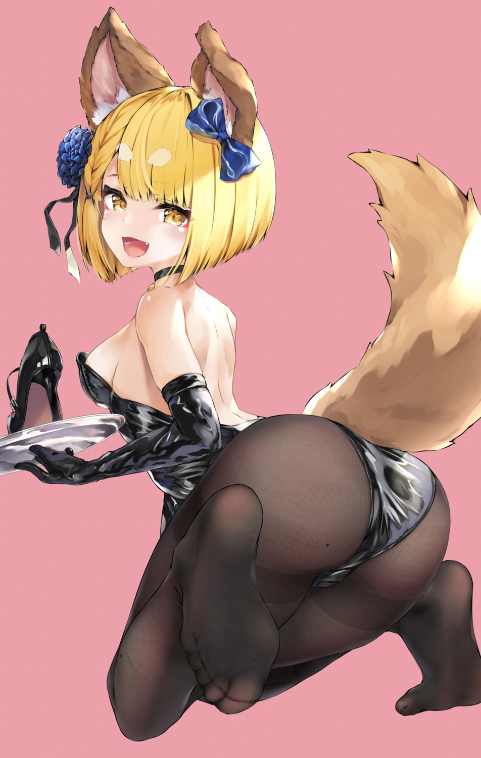 animal_ears ass feet granblue_fantasy hyouta_(yoneya) inumimi leotard no_bra pantyhose tail vajra_(granblue_fantasy)