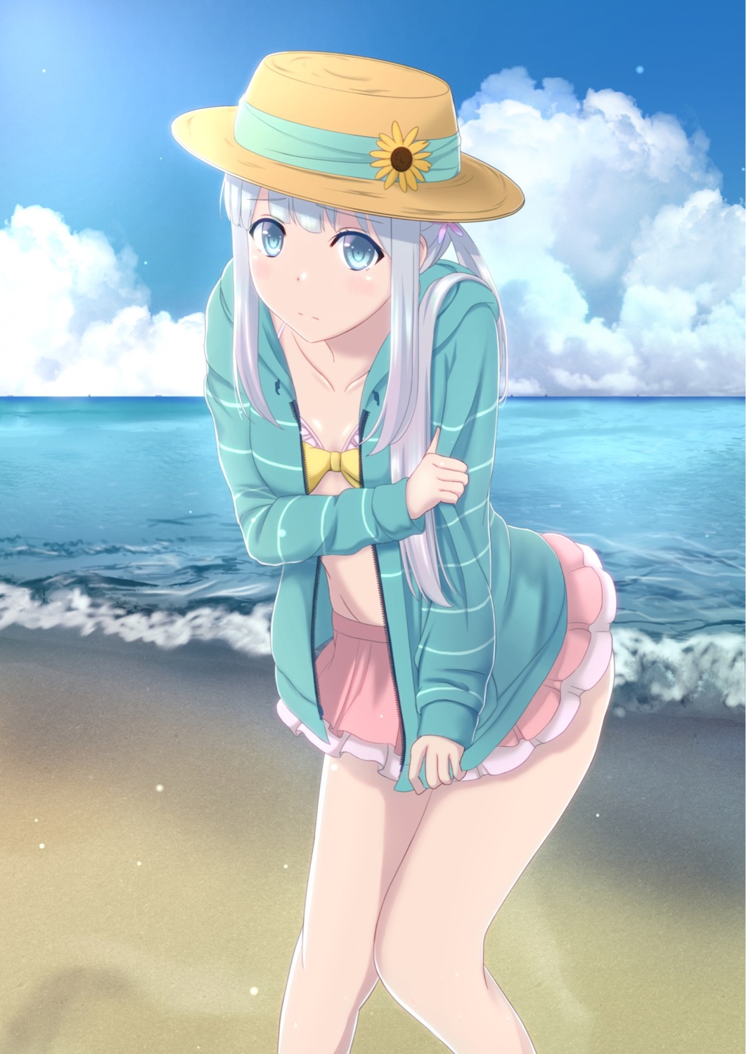 bikini cleavage eromanga-sensei izumi_sagiri ninomae_code open_shirt swimsuits