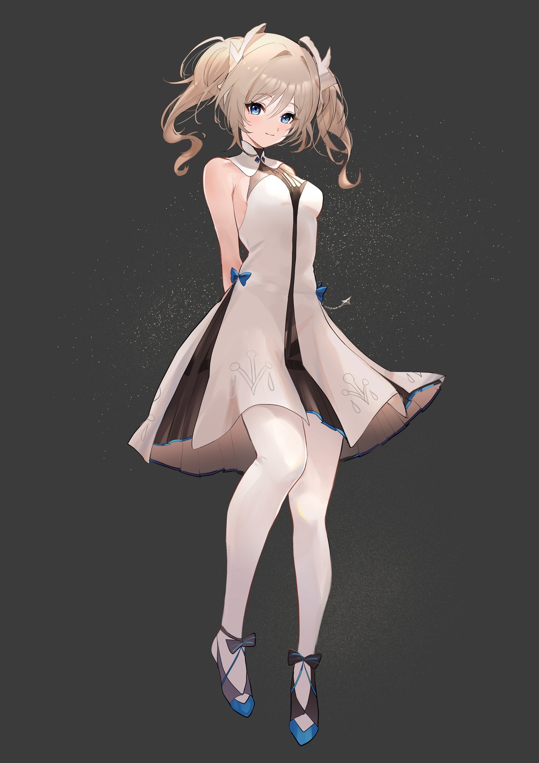 barbara_(genshin_impact) dress genshin_impact maria_(maria__1029) pantyhose skirt_lift